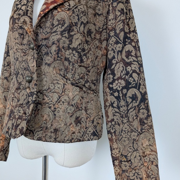 Snazzle Brocade Blazer Floral Long Sleeve Jacquard Damask - Picture 5 of 10